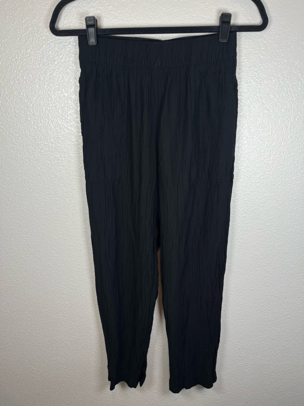 Zara Black Crinkled Elastic Waist Pull-On Pants Women’s SM - Picture 3 of 10